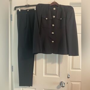 Anthony Fusco, Italian, wool, black suit, size 2 ( European 38 )